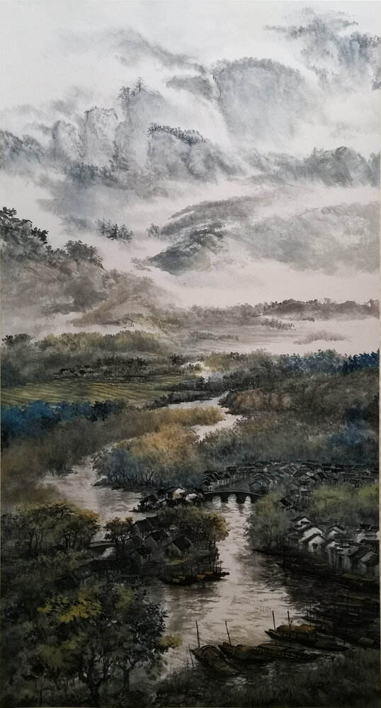 盛絜作品3《福闽家园》  规格：136×68cm